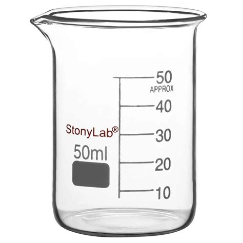 Glass Graduated Low Form Griffin Beaker With Pouring Spout Stonylab