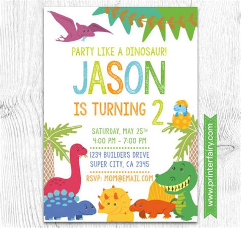 Dinosaur Invitation Dinosaur Party Dinosaur Birth Fiesta De