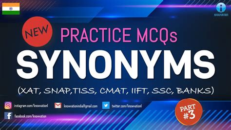 SYNONYMS New Practice MCQs Verbal Ability Vocab For CAT IIFT