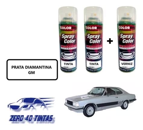 Kit Tinta Automotiva Spray Prata Diamantina Opala Verniz Frete Gr Tis