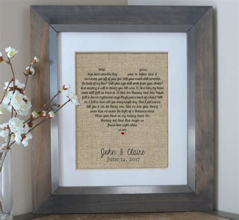 Wedding Gift Husband Gift Wedding Song Lyrics Personalized Wedding Gift