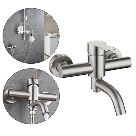 Stainless Steel G Hot And Cold Shower Mixer Faucet Shower Diverter Wall Mounted Bathroom