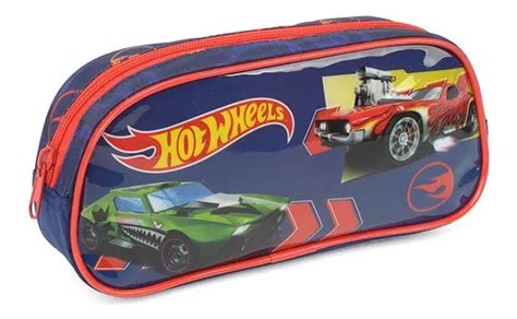 Lapicera Luxcel Estojo Escolar Infantil Hot Wheels Simples Azul Luxcel Color Azul Hot Wheels