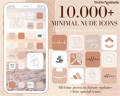10 000 Minimal Nude App Icons Natural Icons App Covers IOS15 Hand