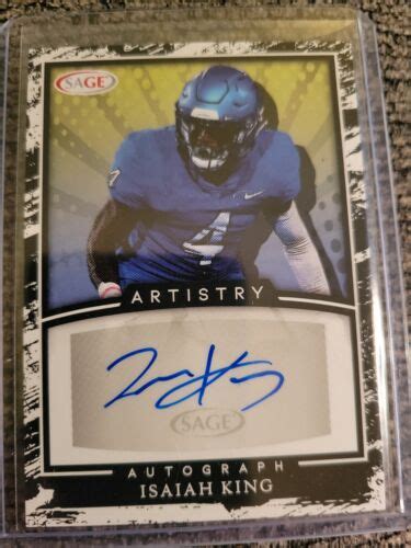 Isaiah King 2022 SAGE Artistry Auto Rookie Autograph RC EBay