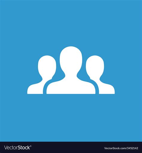 Team icon white on the blue background Royalty Free Vector