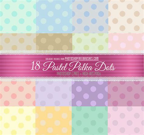 18 Pastel Polka Dots Patterns | PHOTOSHOP FREE BRUSHES