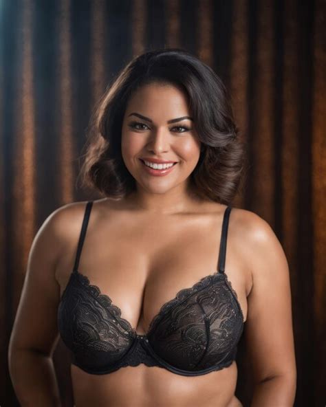 Premium Photo A Woman In Black Lingerie Posing For The Camera