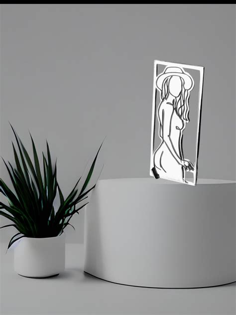 Naked Female Body Figure Silver Figure Home Decor Nude Women Body Silver Statue Minimalist
