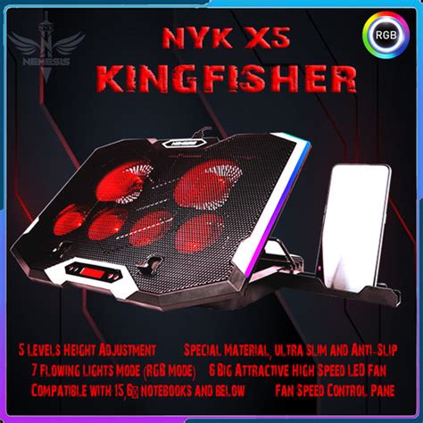 Jual NYK Nemesis X5 Kingfisher Cooling Pad RGB Gaming Kota Surabaya