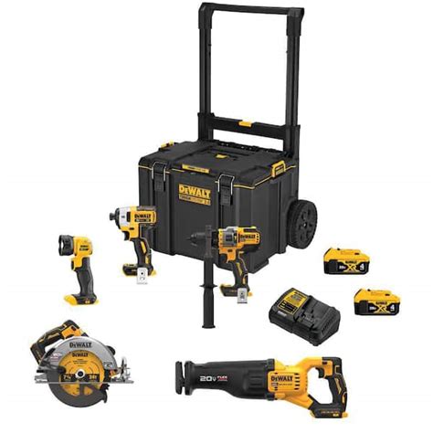 DEWALT 20V MAX Lithium Ion Cordless Brushless 5 Tool Combo Kit With 2