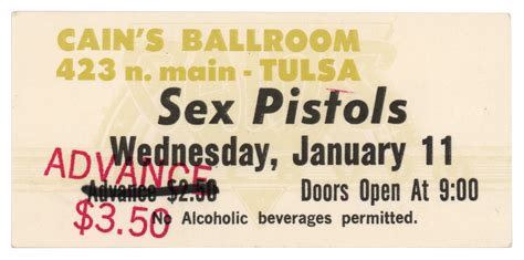 The Sex Pistols Tulsa Concert Ticket Rr Auction