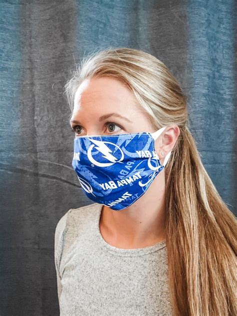 100 Cotton Breathable Tampa Bay Lightning Face Mask Hand Etsy