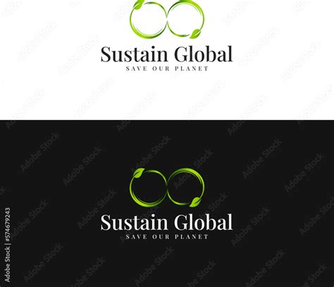 green sustain global save our planet logo icon vector design template ...