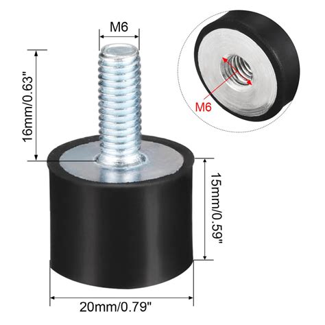 Uxcell 8 шт. резиновые цилиндрические вибрационные изоляторы крепления ...