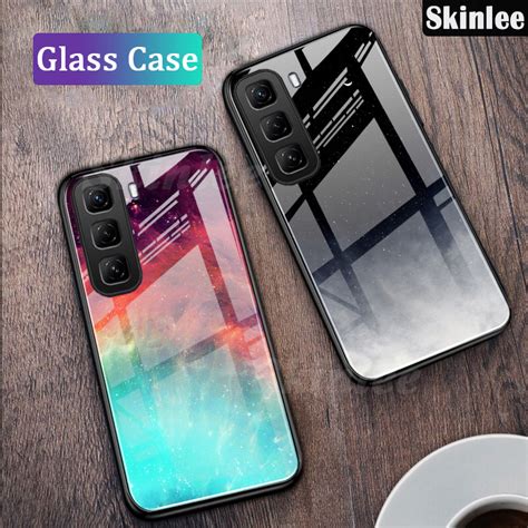 Phone Case For Infinix Hot Pro Pro Plus Back Cover Tempered Glass Cover Starry Sky