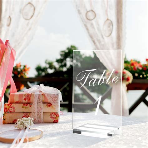 Wedding Table Numbers Clear Acrylic Table Number Holder With Display