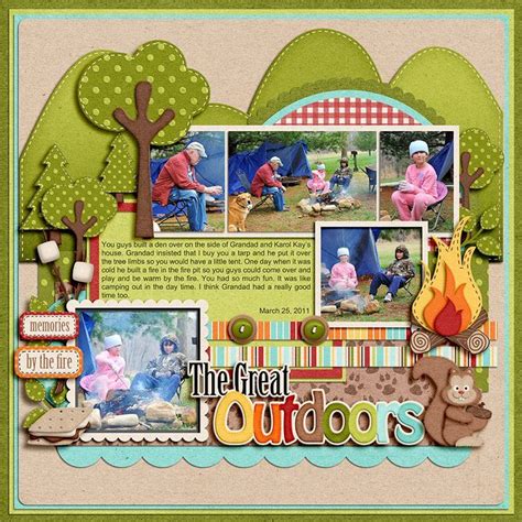 Camping Ideas Wow I Love This Scrapbook Page Camping Scrapbook Layouts Camping Scrapbook