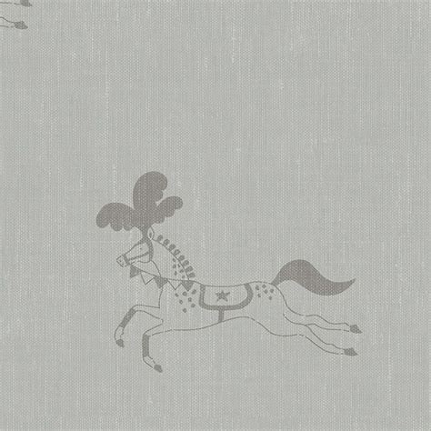 Sophie Allport Fairground Ponies Warm Grey Roman Blind
