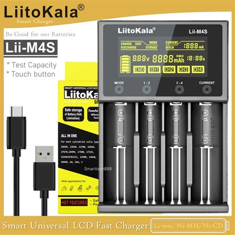 เครื่องชาร์จ Liitokala Lii-M4S หน้าจอแสดงผล LCD Smart Charger | Shopee ...