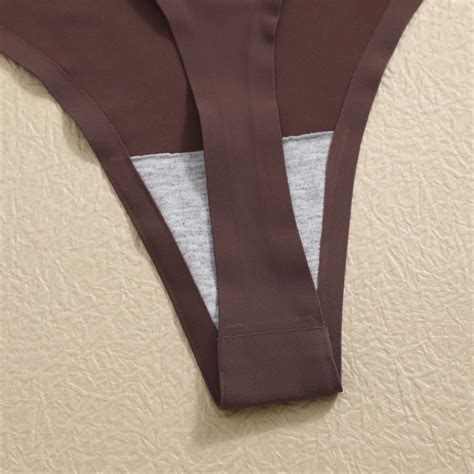 Finetoo Seamless Bikini Thong For Women T Back Low Waist G String Panties Soft And Comfortable