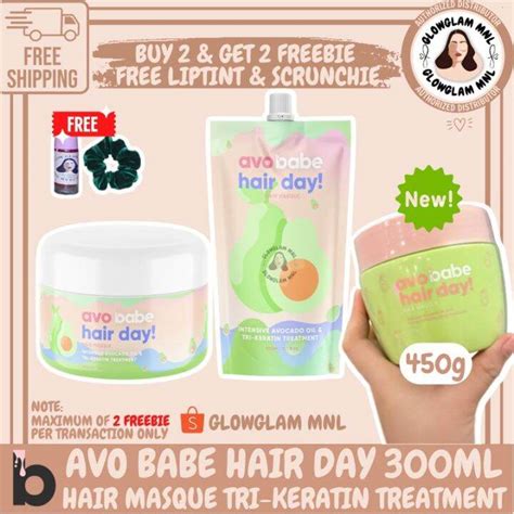 Babe Formula Avo Hair Masque Refill Tub Tri Keratin Treatment Avocado Oil Ml With Freebie