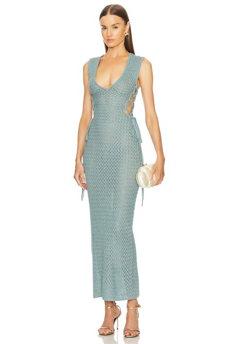 Michael Costello X Revolve Kyle Maxi Dress In Teal Revolve