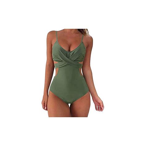 Sammoson Costume Donna Brasiliana Intero Da Spiaggia Sgambato Bikini Vita Alta Donna Mare Push