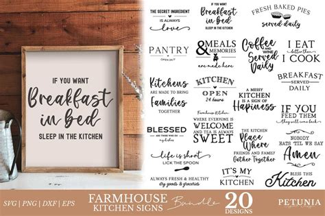 Farmhouse Kitchen Signs SVG Bundle | Kitchen SVG Cut Files - So Fontsy