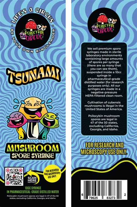 Tsunami Mushroom Spore Syringes Psilocybin Circus