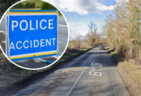 B1106 In Culford Closed Near Bury St Edmunds After Crash Sees Car