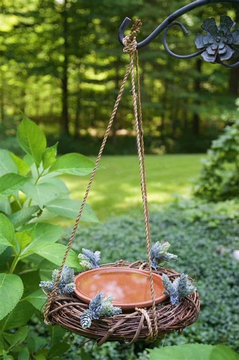 How To Make A DIY Rustic Hanging Bird Bath