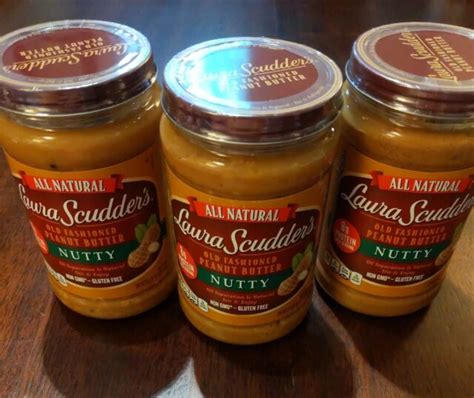 Laura Scudders Old Fashioned Nutty Peanut Butter 26 Oz Jar For Sale