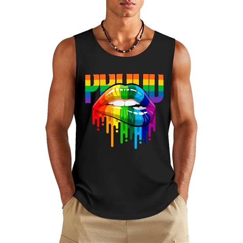 Майка proud Rainbow Lips Pride, жилеты без рукавов, одежда для мужчин ...