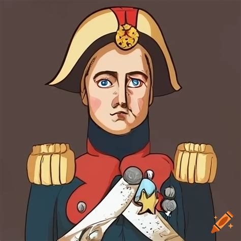 Cartoon Drawing Of Napoleon Bonaparte On Craiyon