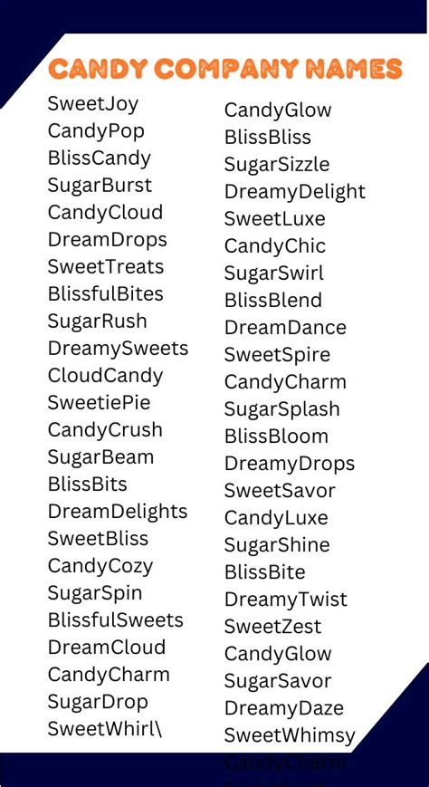 candy company names unique creative interesting idea