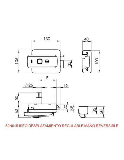 Cerradura Electrica Sobreponer ISEO 52N015 Solo Resbalon Entrada