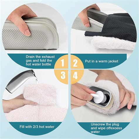 Buy 2L Large Foot Warmer Hot Water Bottle Electric Free Plush Beige Gray 2 In 1 Foot Heater