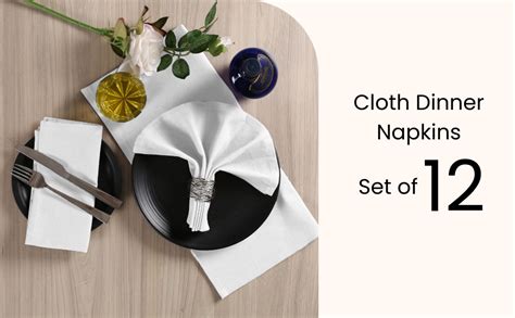 UniQloth Set Of 12 Cotton Cloth Dinner Napkins Soft Durable Washable