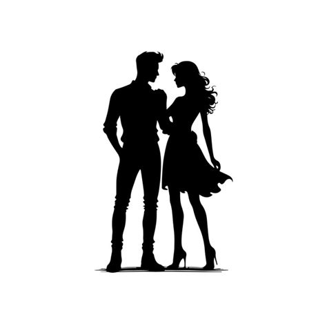 Premium Vector | Couple standing vector silhouette