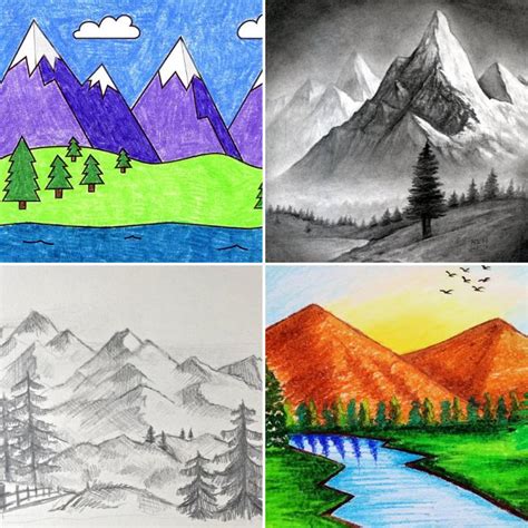 25 Easy Mountain Drawing Ideas - How to Draw a Mountain