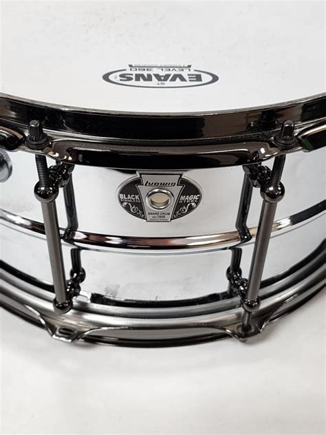 Ludwig Black Magic X Lug Nickel Over Brass Snare Drum Chrome