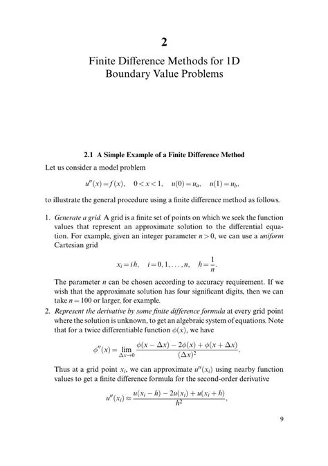 Finite Difference Methods For D Boundary Value Problems Chapter