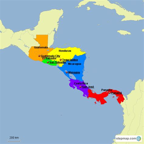 Map Of Central America In Spanish