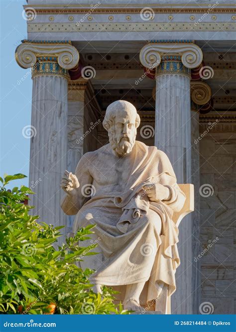 Plato Marble Statue The Ancient Greek Philosopher In Front Of The