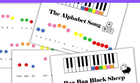 Printable Color Coded Piano Music
