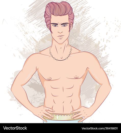 Man With A Naked Torso Royalty Free Vector Image