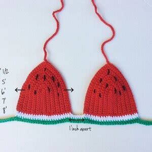Watermelon AND Pineapple Crochet Bikini Halter Festival Tops Cotton Buy Together And Save