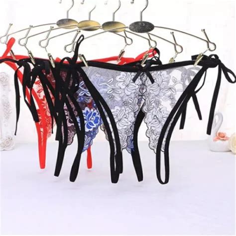 Jual Crotchless Celana Dalam Hot Thongs Lingerie Sexy Tali Transparan G String Ukuran Besar