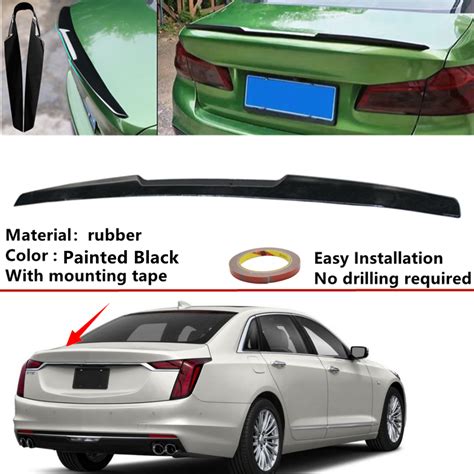 49 80 Universal Rubber Rear Trunk Spoiler Wing Fit For Cadillac Ct6 2019 2020 Ebay